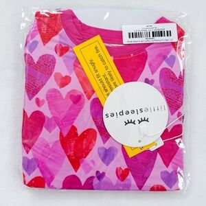 Little Sleepies Pink Hearts & Crafts Long Sleeve Two Piece Pajama Set 2T NIB NWT